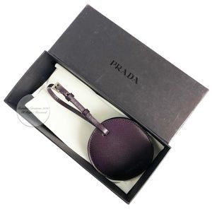 Prada Bag Charm with Mirror Saffiano Leather Accessory with Box and COA